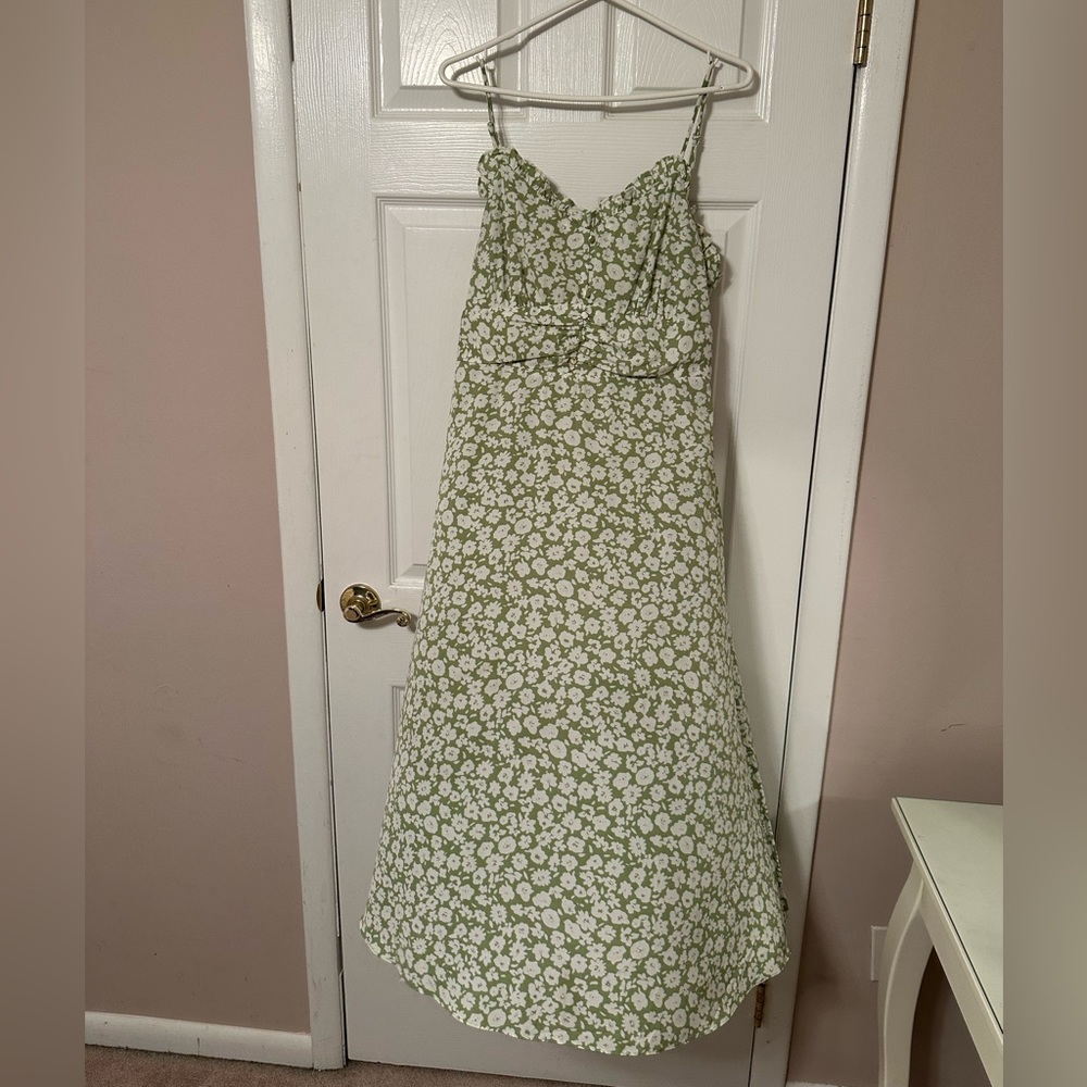 Green floral dress
